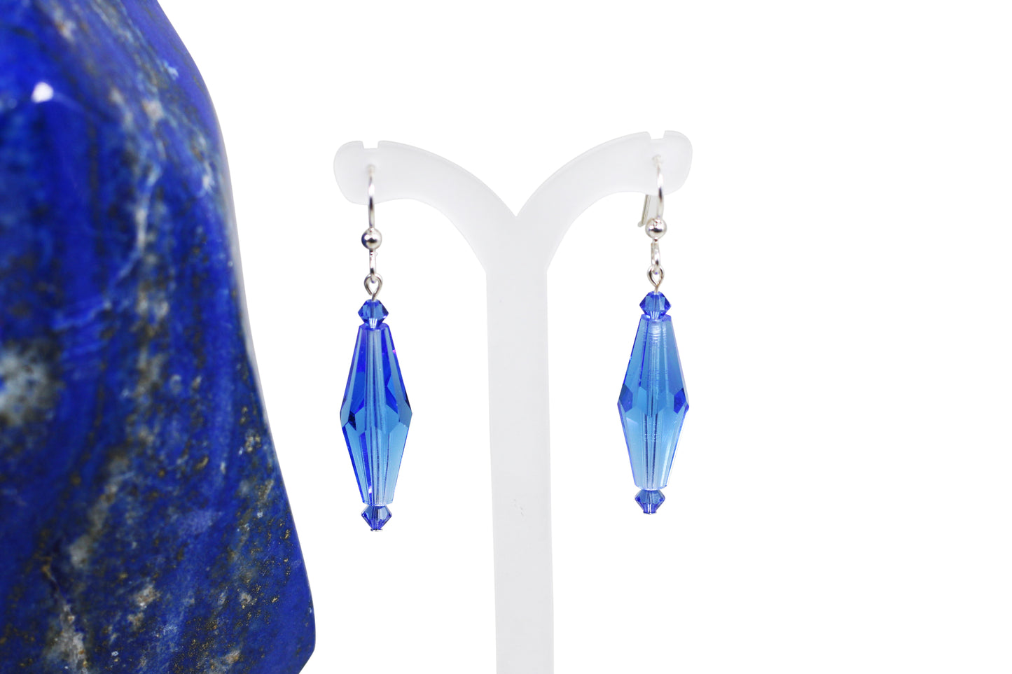 Sapphire Crystals Cones Earrings