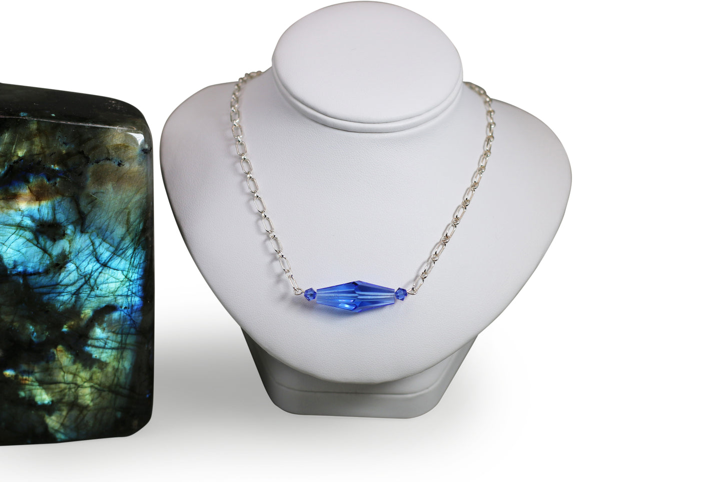 Sapphire Crystals Cone 20" Necklace