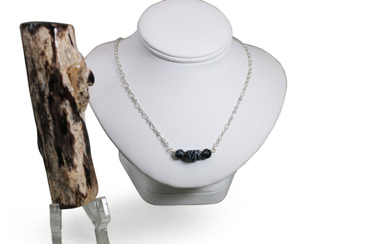 Snowflake Obsidian 18" Necklace