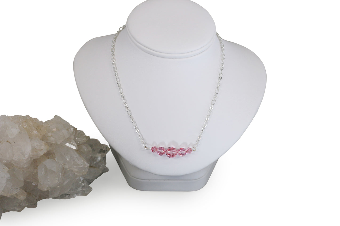 Light Rose Crystals 17" Necklace