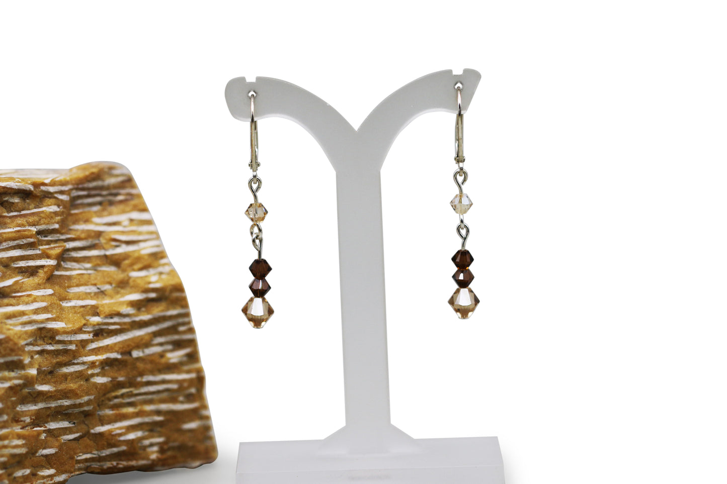 Smoke Topaz Crystals Earrings