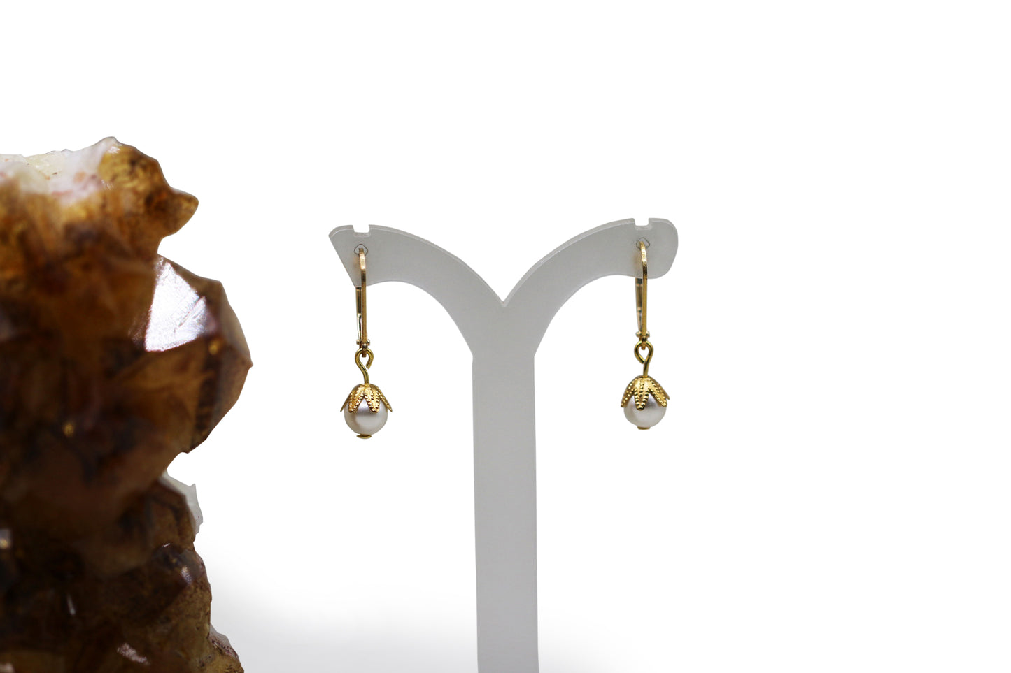 White Pearl Earrings