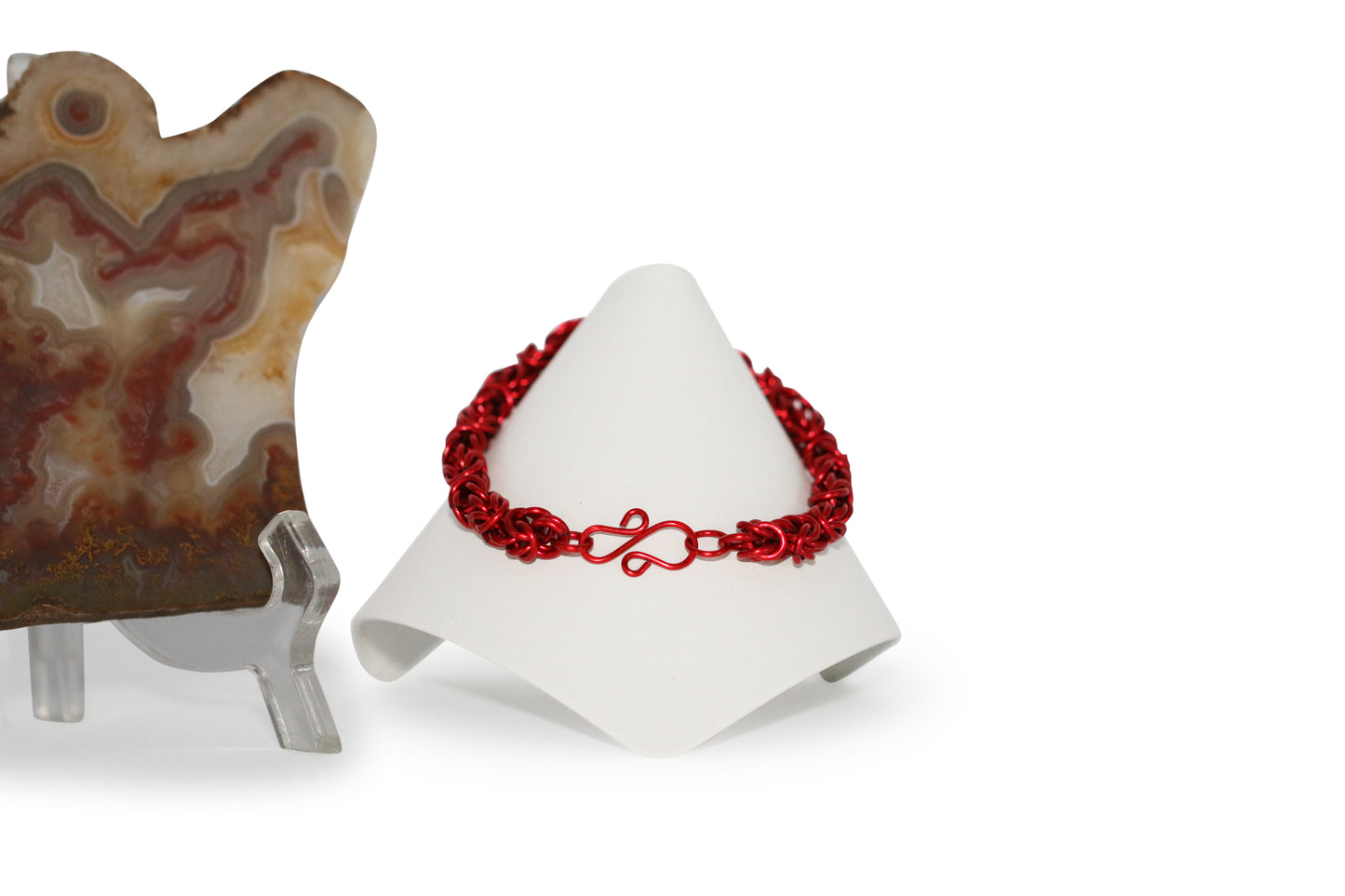 Red Byzantine 7-3/4" Bracelet