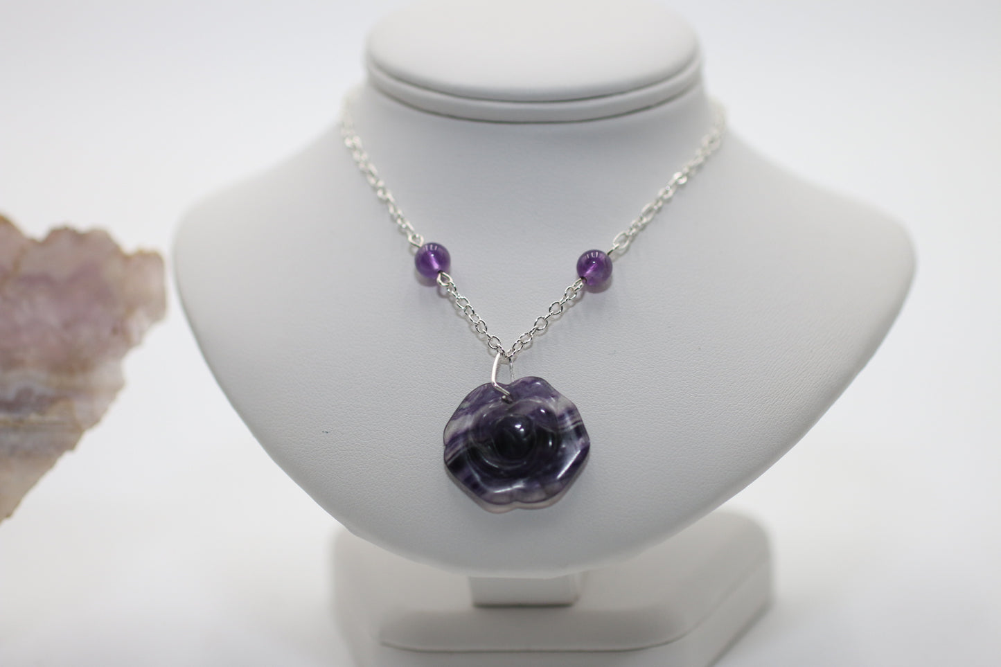 Amethyst Flower 24" Necklace