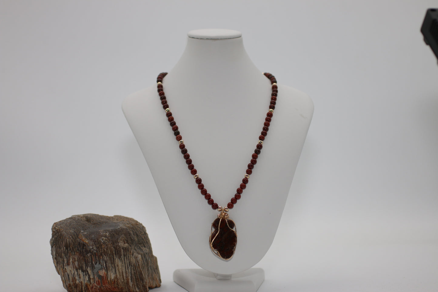 Red Plume Agate 23" Necklace