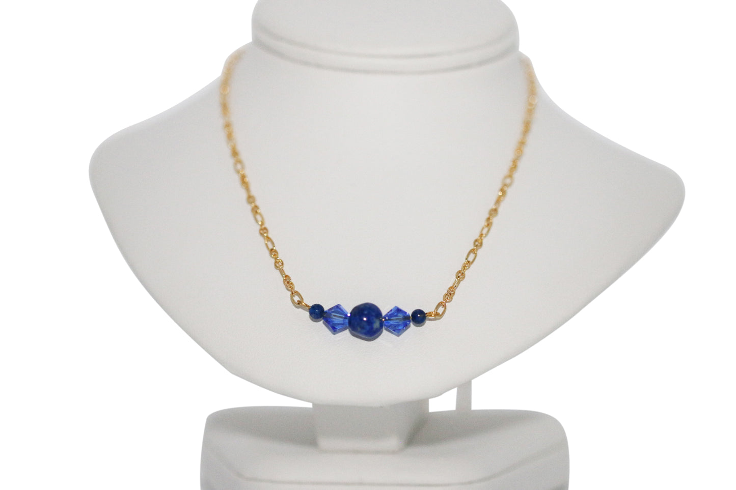 Lapis & Sapphire Crystals 22" Necklace