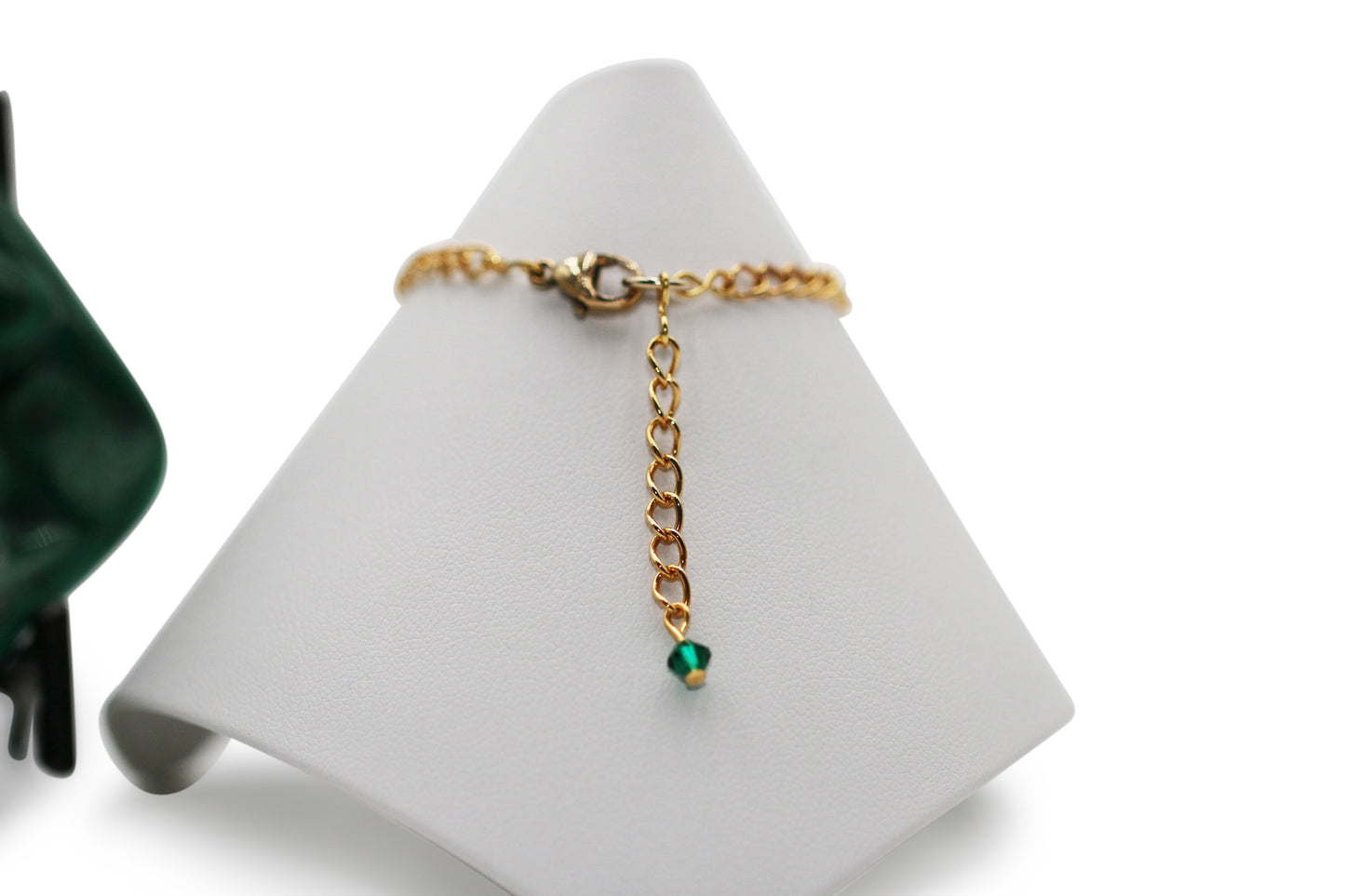 Emerald CZ 7" Gold Bracelet