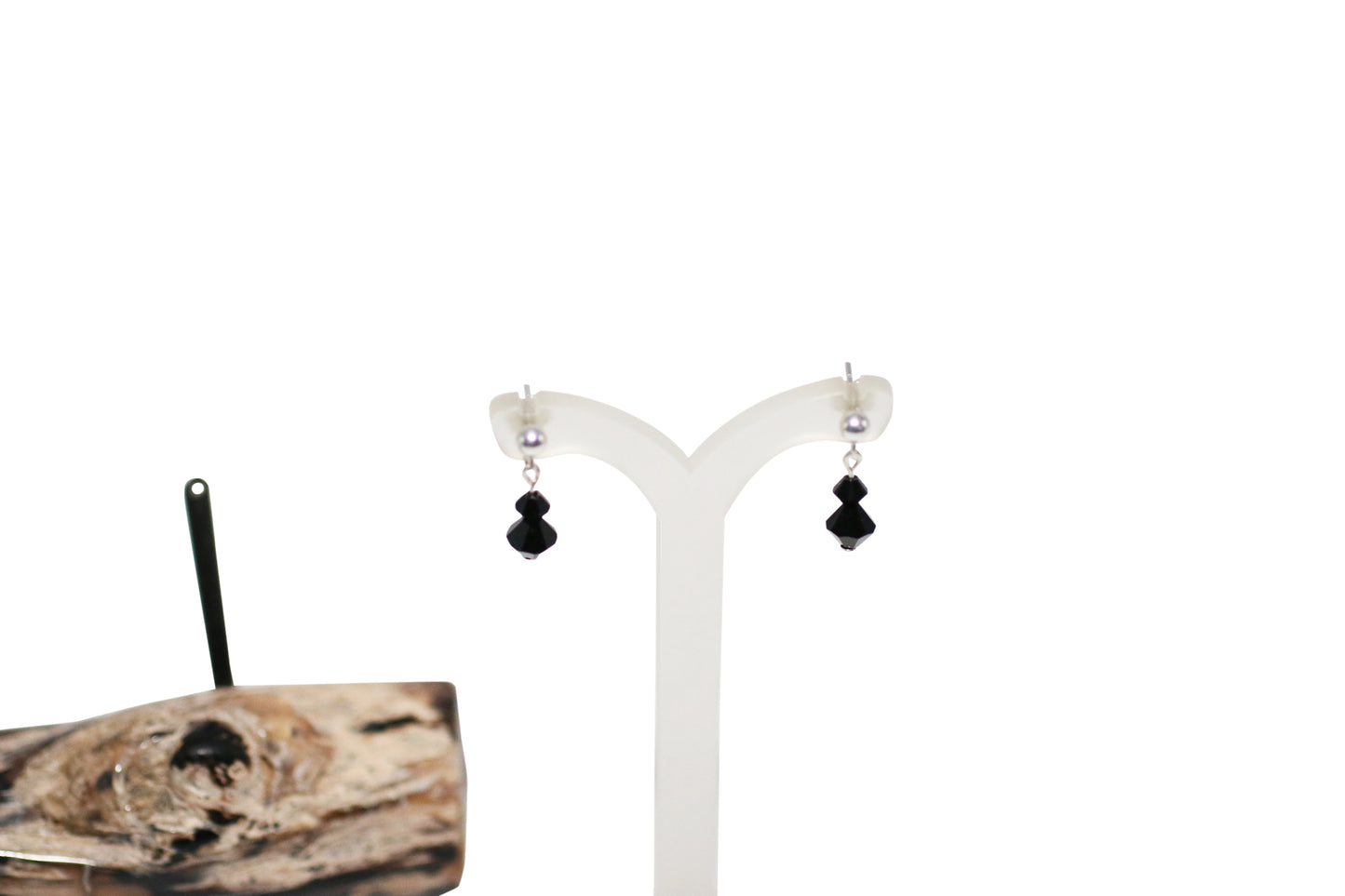 Jet Black Crystals Earrings