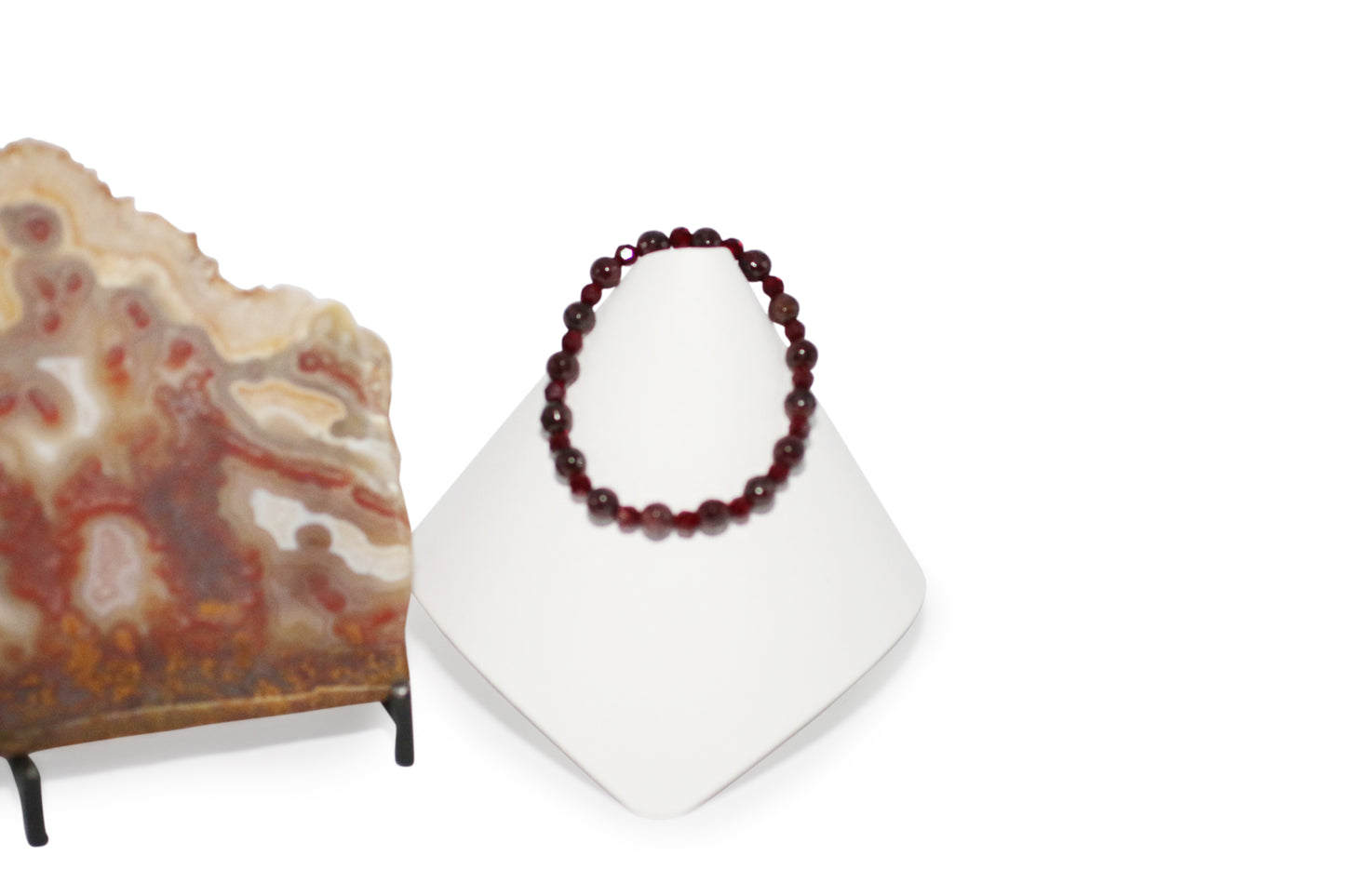 Garnet 5-1/2" Stretchy Bracelet