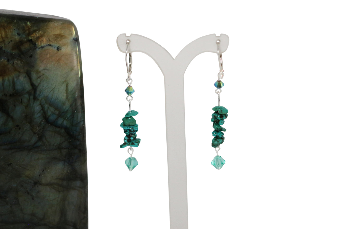 Turquoise Gemstone Chips Earrings