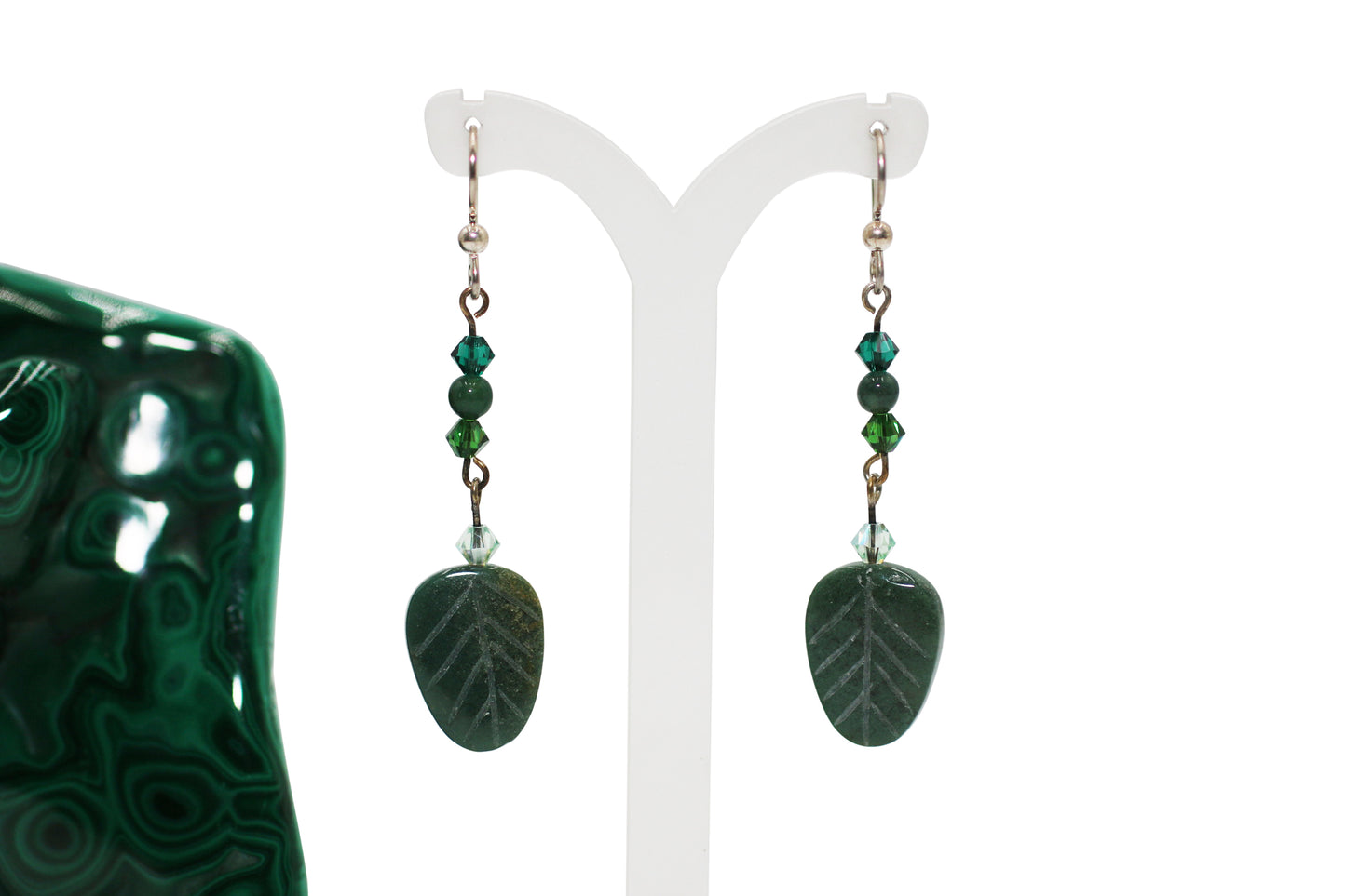 Green Moss Agate Earrings