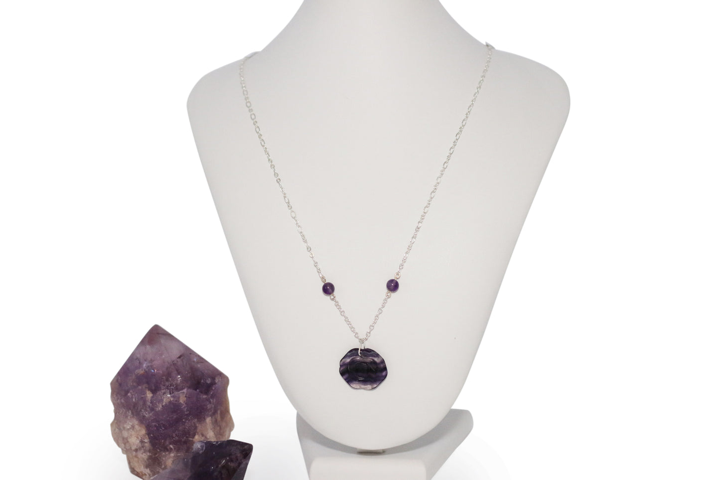 Amethyst Flower 24" Necklace