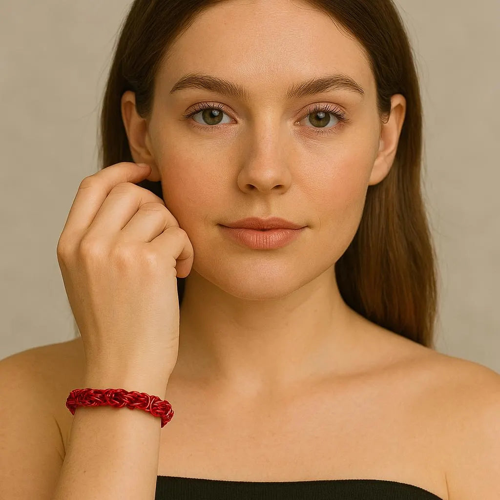 Red Byzantine 7-3/4" Bracelet