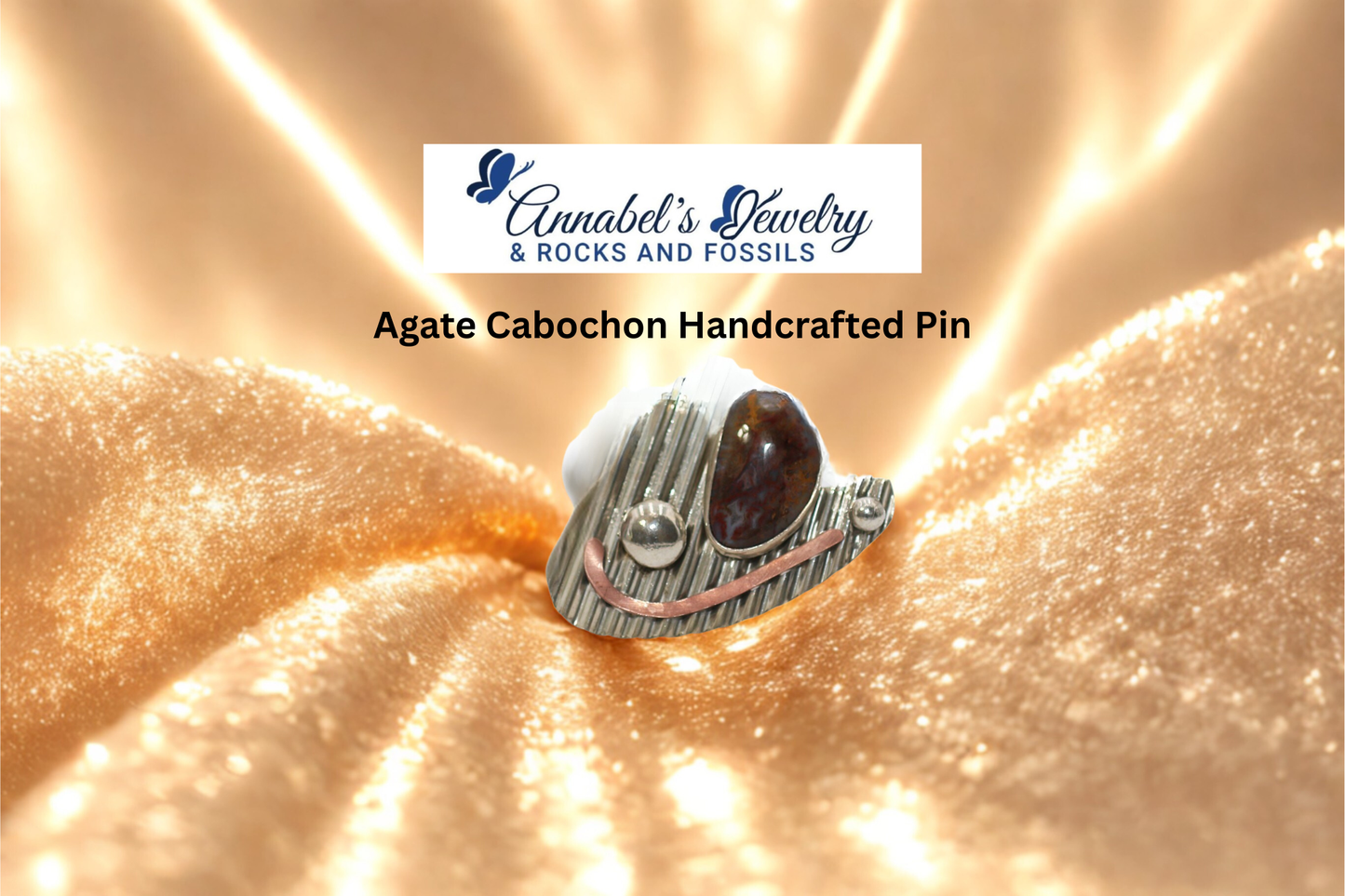 Agate Cabochon Pin