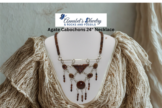 Agate Cabochons 24" Necklace