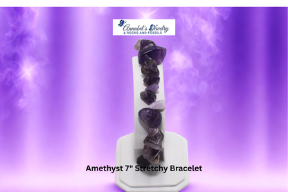 Amethyst 7" Stretchy Bracelet