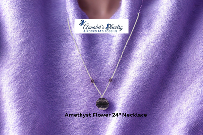 Amethyst Flower 24" Necklace