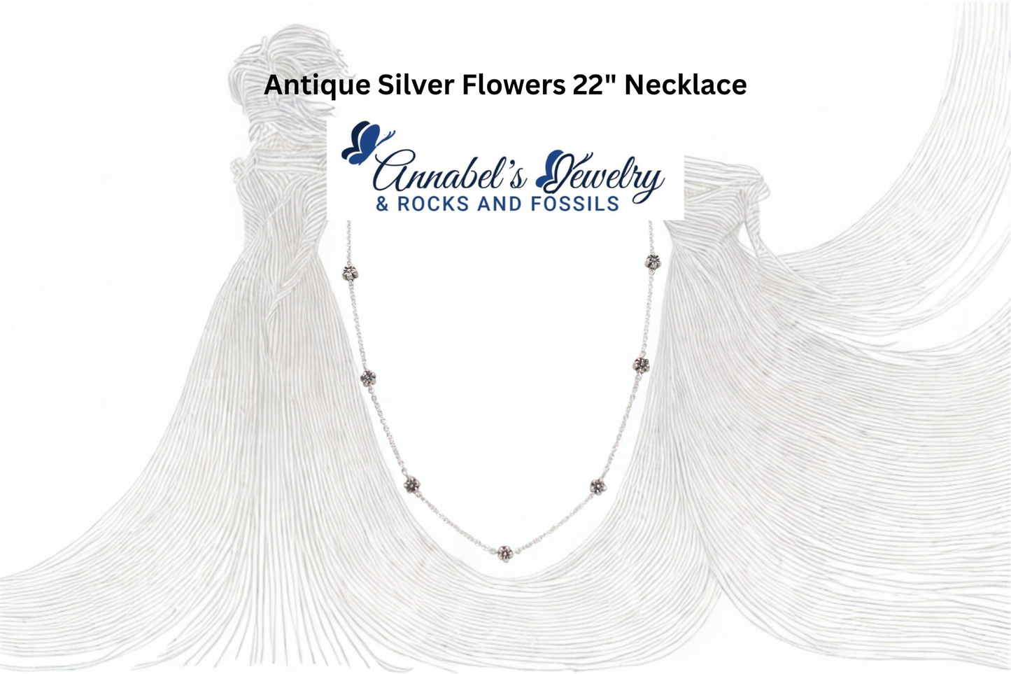 Antique Silver Flower Set