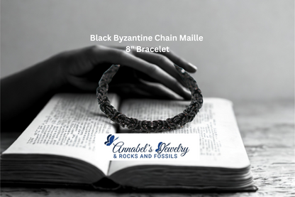Black Byzantine 8" Bracelet