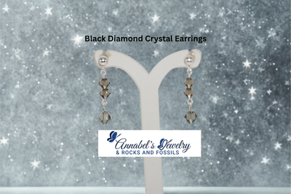 Black Diamond Crystal Earrings