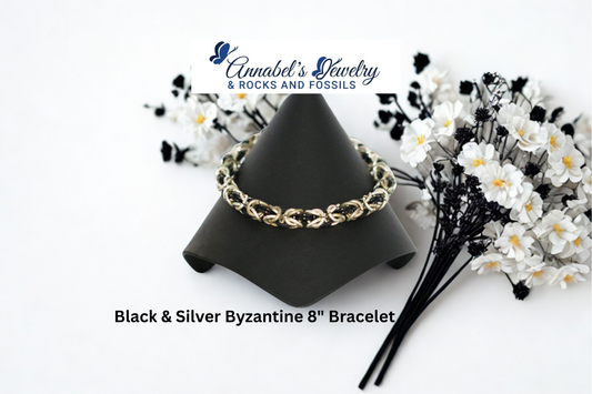Black & Silver Byzantine 8" Bracelet