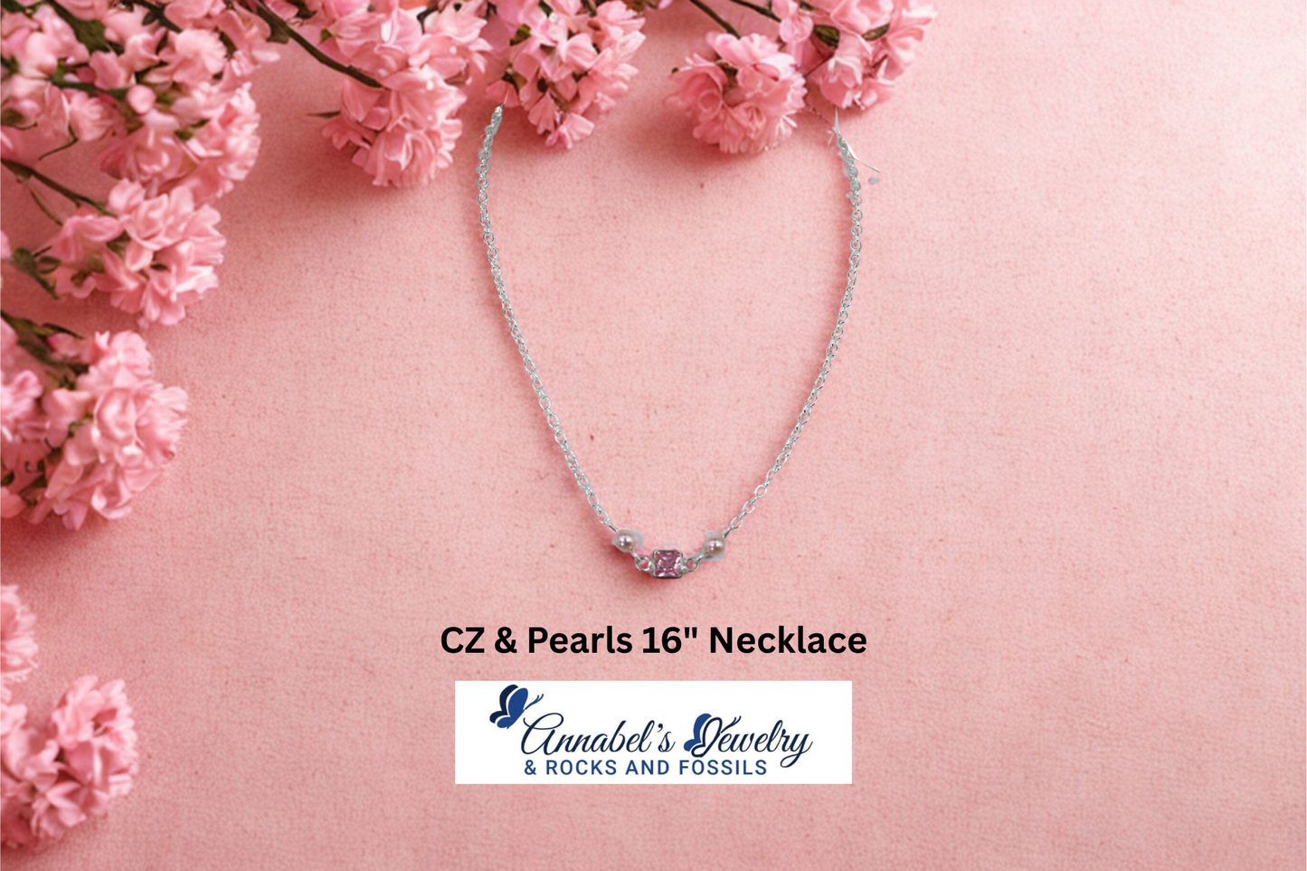 CZ & Pearls 16" Necklace