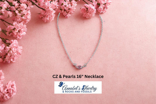 CZ & Pearls 16" Necklace