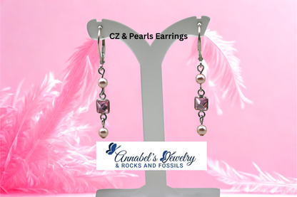 CZ & Pearls  Earrings
