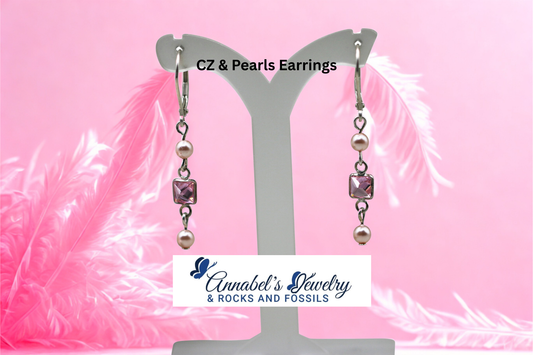 CZ & Pearls  Earrings
