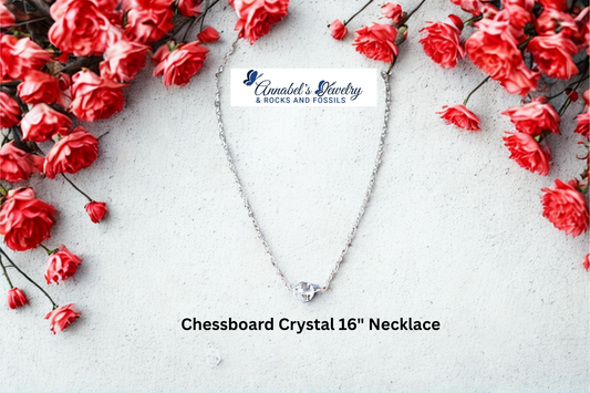 Chessboard Crystal 16" Necklace