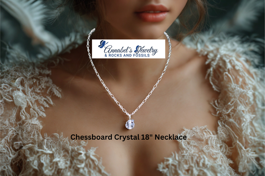 Chessboard Crystal 18" Necklace