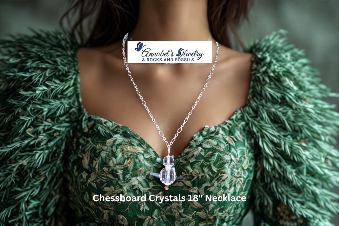Chessboard Crystals 18" Necklace