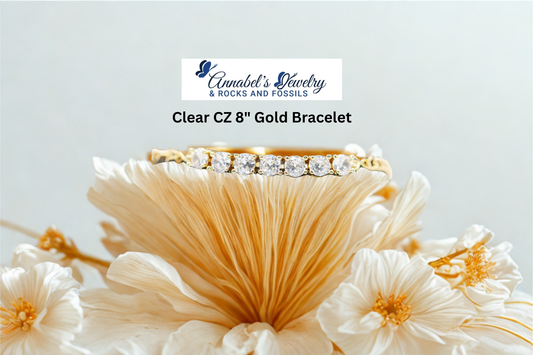 Clear CZ 8" Gold Bracelet
