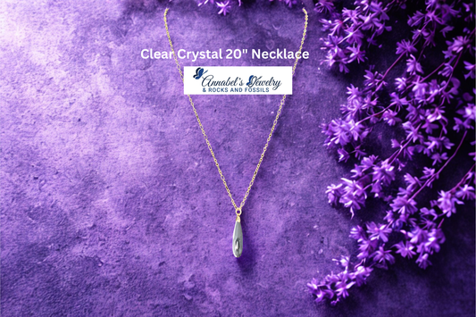 Clear Crystal Teardrop 20" Necklace