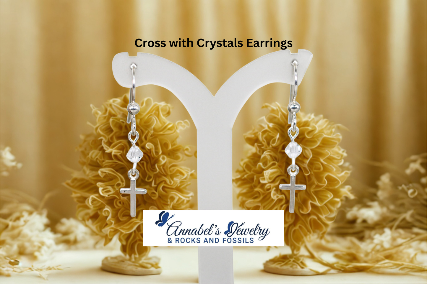 Cross with Crystals Earrings