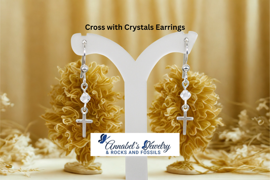 Cross with Crystals Earrings