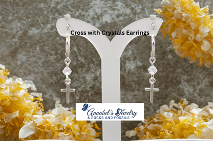 Cross with Crystals Earrings