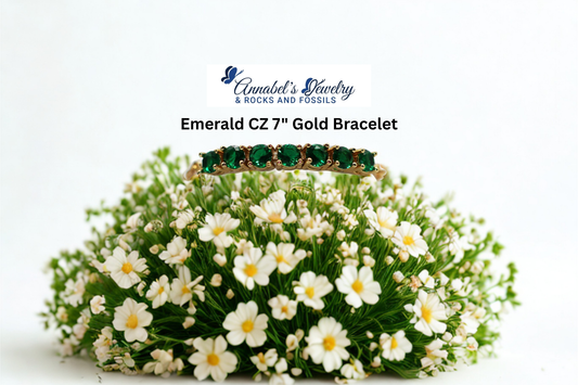 Emerald CZ 7" Gold Bracelet