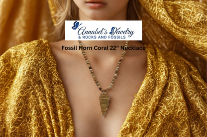 Fossil Horn Coral 22" Necklace