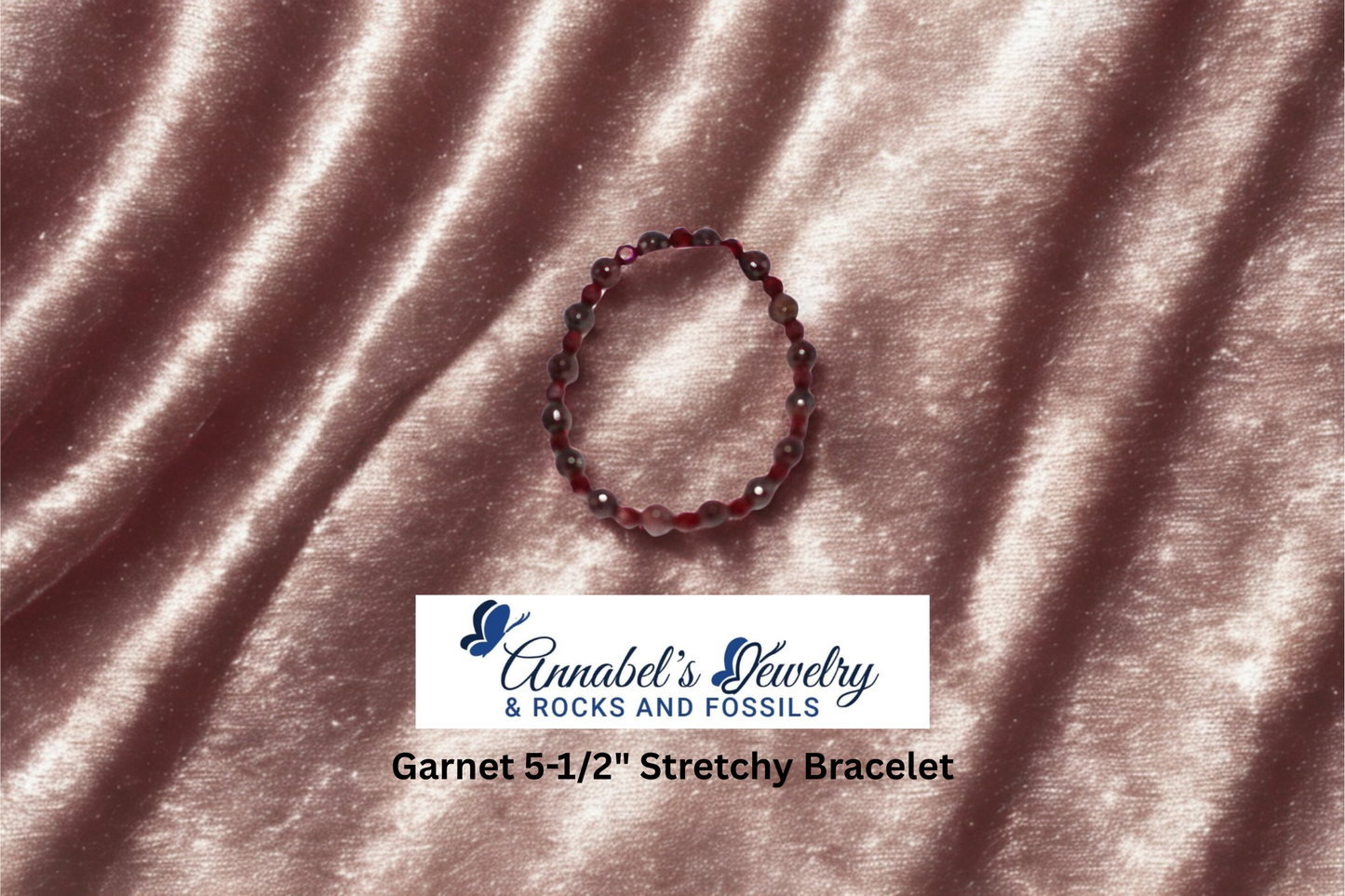 Garnet 5-1/2" Stretchy Bracelet