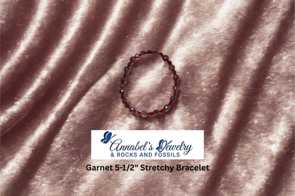 Garnet 5-1/2" Stretchy Bracelet