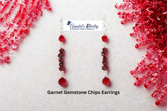 Garnet Gemstone Chips Earrings
