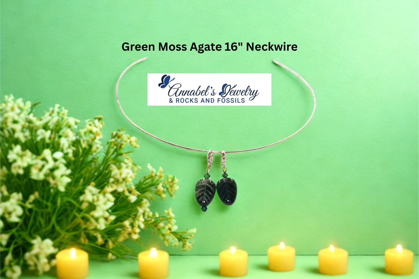 Green Moss Agate 16" Neckwire