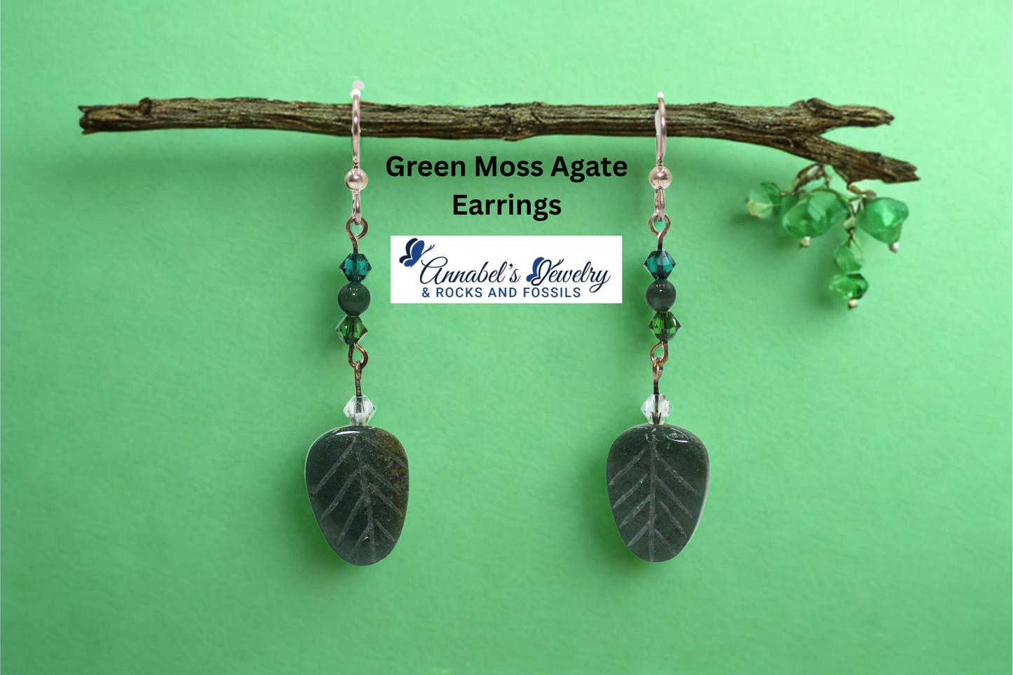 Green Moss Agate Earrings