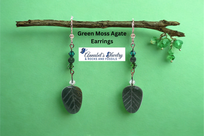 Green Moss Agate Earrings