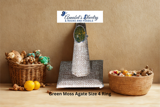 Green Moss Agate Size 4 Ring