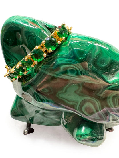 Emerald CZ 7" Gold Bracelet