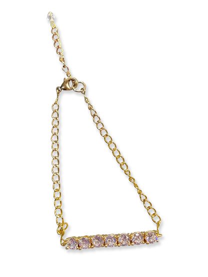 Clear CZ 8" Gold Bracelet