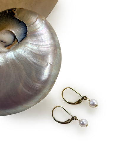 Cultured Pearl Gold Earrings