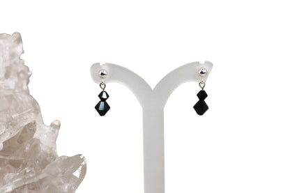 Jet Black Crystals Silver Set